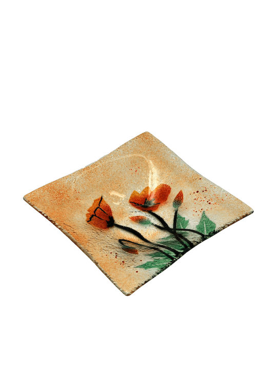 Platou Decorativ Sticlă ''καλλίστη'' Papurăne 19x19