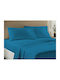 Set Double Bed Sheets Solid Petrol Blue Rubber Hugger Economy Carnation 185x200+23