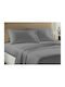 Single Bed Sheets Set Solid Gray Economy Rubber Hugger Carnation 110x200+23