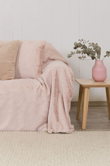 Naf Naf Lapin Three-Seater Sofa Throw 170x300cm Pink