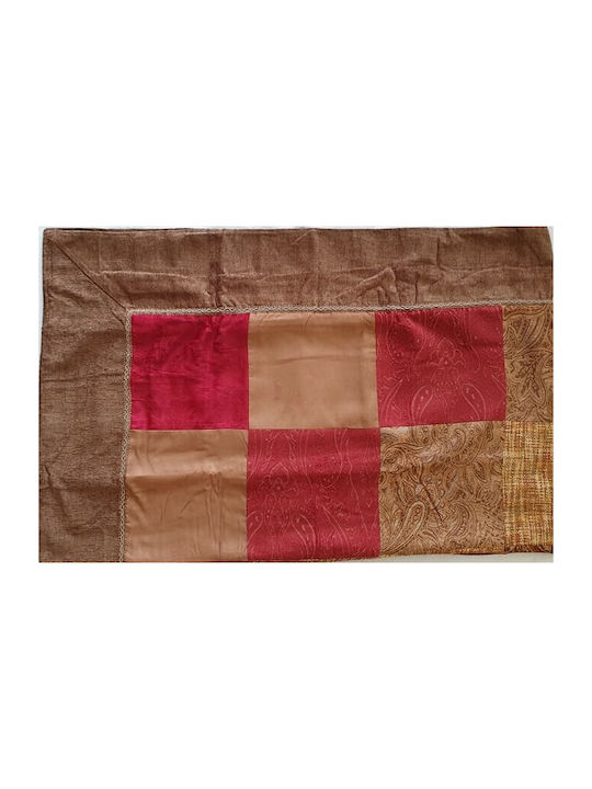 Kalogirou Home Armchair Throw 140x220cm Burgundy-Beige Burgundy-Beige
