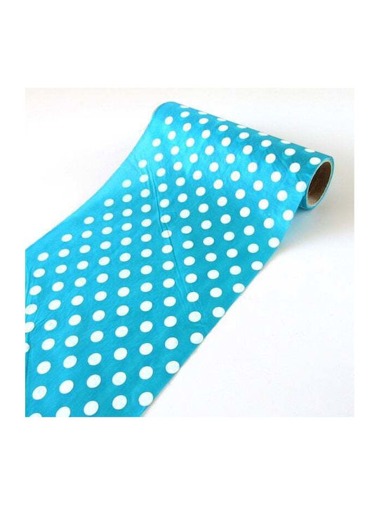 Taffeta Fabric White 24cmx9m Turquoise