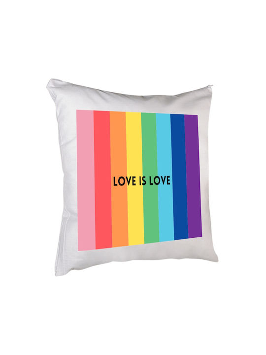 Rainbow Love 40 x 40 Mehrfarbiges Zierkissen