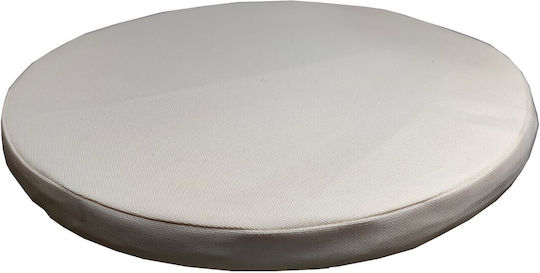 Outdoor Cushion Round Chair Waterproof Fabric Ecru-Beige Colour Zipper Φ48*5cm