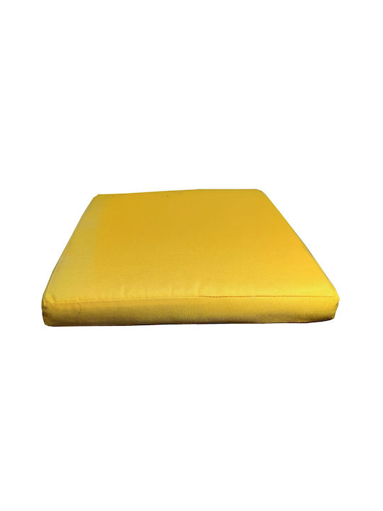 Outdoor Chair Cushion Waterproof Fabric Yellow Colour Zipper 43*43*5cm