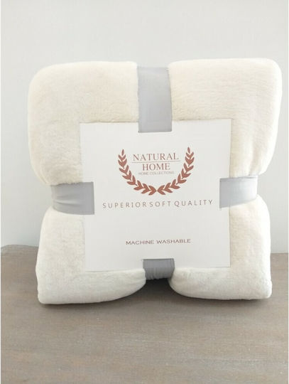 Κουβέρτα Υπέρδιπλη 220x240 Fleece Natural Home Fleece Εκρού