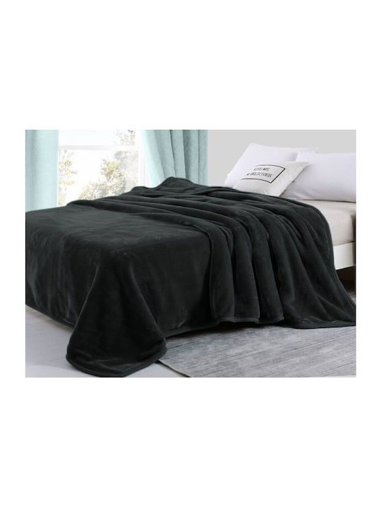 Pătură Supraînălțată Catifea Gri Închis Super Soft Garofano 220x240