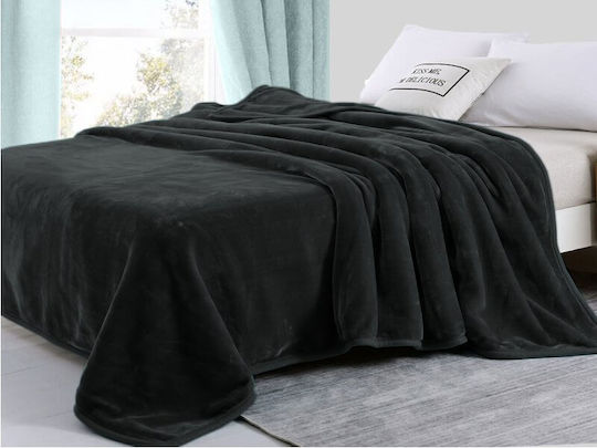 Double Velvet Blanket Dark Gray Super Soft Carnation 220x240