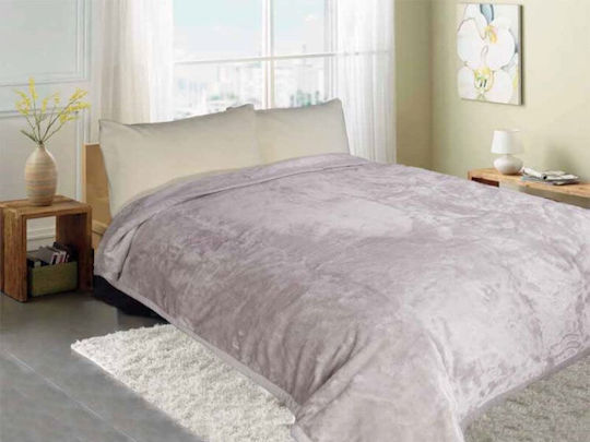 Double Velvet Gray Blanket Carnation 220x240