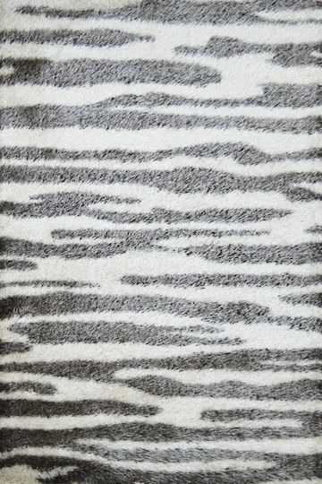 Montana Shaggy Living Room Rug 1093 Brown and White 67x67