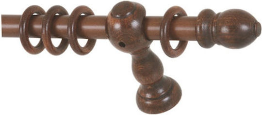 Wooden Curtain Pole Oem Φ23 Brown 120cm