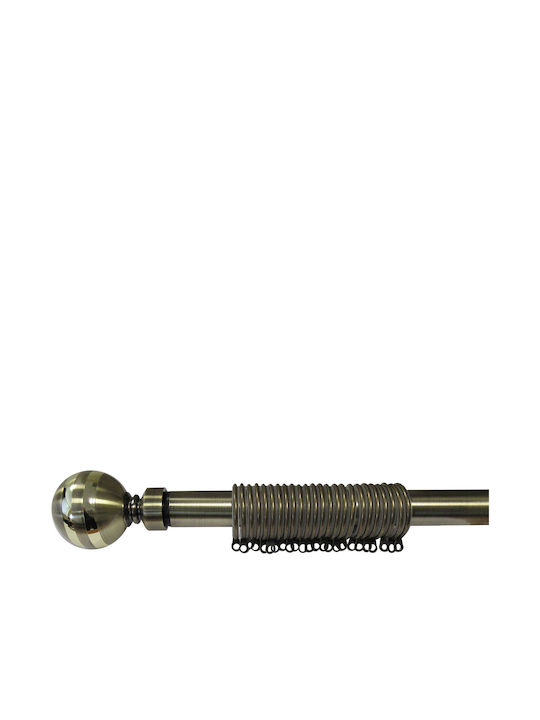 Extendable Single Round Bronze Curtain Pole 140-240cm