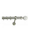Metallic Curtain Pole Fs Home A03 Ø25mm Matte Nickel Crystal Single 160 Cm