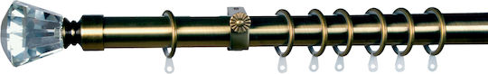 Ausziehbare Metallische Vorhangstange Zaphire Einzeln Φ25mm 160-300cm Bronze 160/300cm