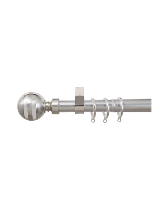 Extendable Metallic Curtain Pole Round Single D...