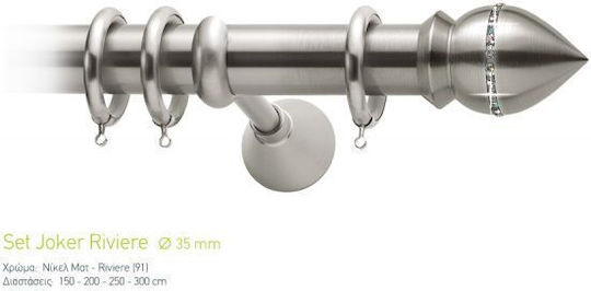 Vorhangstangen Viometale Set Joker Φ35 Nikel Matt-strass 160cm Einzeln Set 160 cm