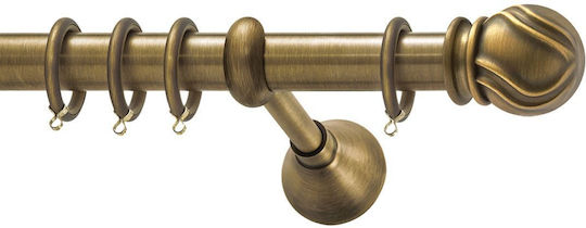 Curtain Pole Viometale Set Jamaica Φ25 Bronze 160cm Double Set By Rail 160 Cm