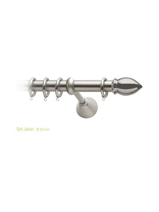 Curtain Pole Viometale Set Joker Φ25 Matte Nickel 160cm Single Set 160 cm