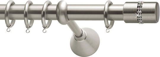 Vorhangstangen Viometale Set Cairo Φ25 Nikel Matt 180cm Einzeln Set 180 cm