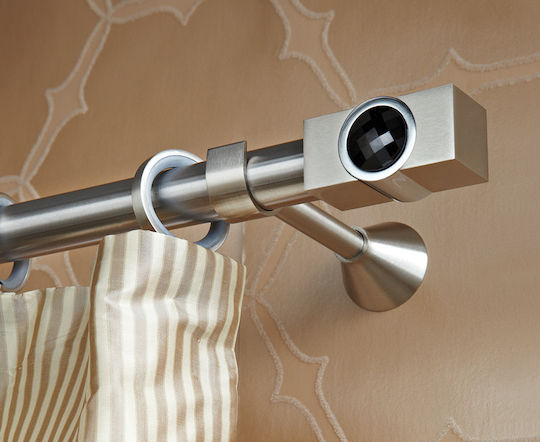 Aslanis Home Μεταλλικό Κουρτινόξυλο Moviecrystal Μονό Φ25mm