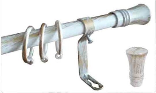 Extendable Curtain Pole 1.20m-2.10m White Patina Gold