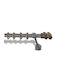 Enis Metallic Curtain Pole 25mm Dafni Industrial 160cm Double Rail