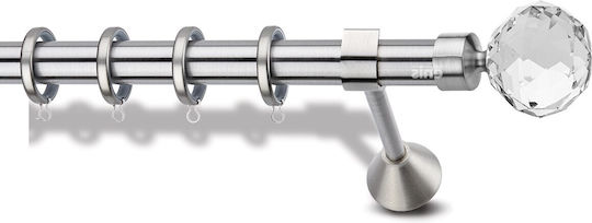 Metallic Curtain Pole Enis Olympus Nickel Matte 160cm Double Tube Diameter 20