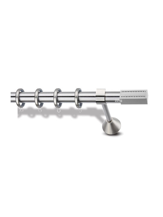 Metallic Curtain Pole Enis Erofili Chain Nickel Matte Chrome 160cm Double Tube Diameter 20