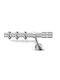 Enis Metallic Curtain Pole 25mm Symi Nickel Matte Chrome 160cm Double Tube 20mm