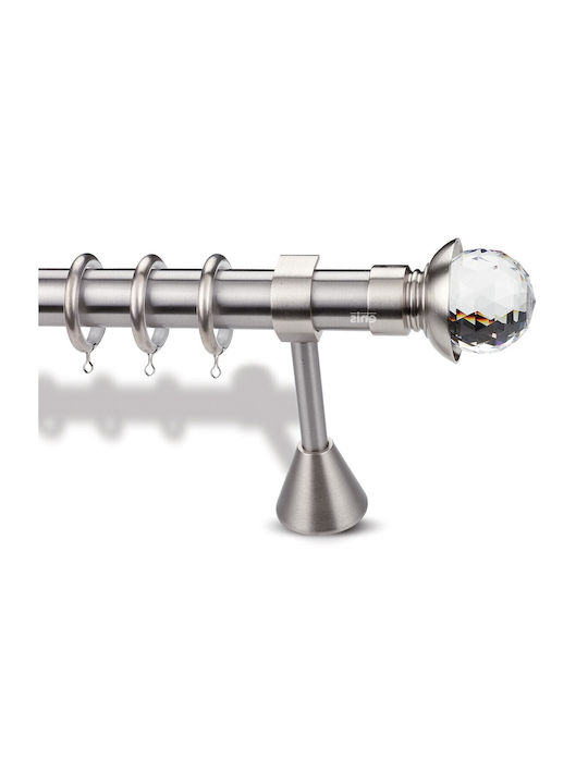 Metallic Curtain Pole F35 Enis Crystal Plate Nickel Matte 160cm