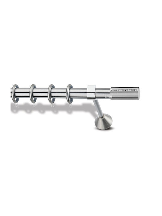 Metallic Curtain Pole Enis Iris Nickel Matte Chrome 160cm Double Rail