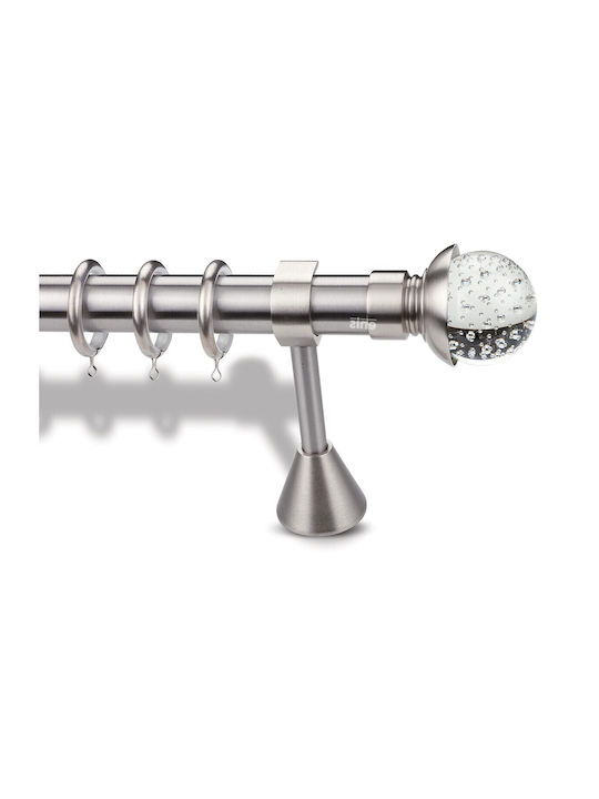Metallic Curtain Pole F35 Enis Bubble Plate Nickel Matte 160cm