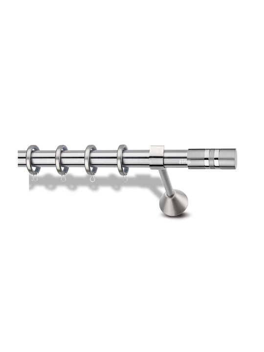 Vorhangstangen Metallisch F25 Enis Ανάφη Nickel Matt Chrom 200cm Doppel Eisenbahn