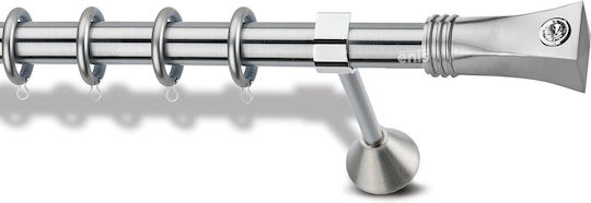 Metallic Curtain Pole Enis Tilos Crystal Nickel Matte 240cm