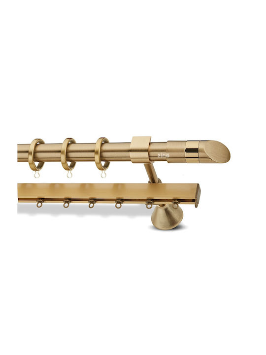 Metallic Curtain Pole Enis Patmos Matte Finish 160cm Double Rod Diameter 20