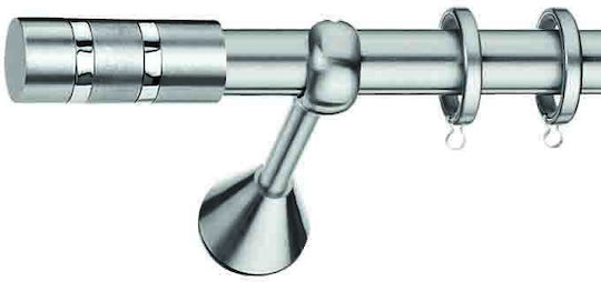 Domus Nickel Matte Chrome 1.60 Meters Oval Curtain Pole with Rail