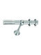 Enis by Domus Domus Nickel Matte Chrome Curtain Pole Diameter 25mm Length 1.60m Arkas Small Tube