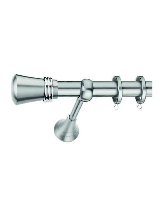 Enis by Domus Metallic Curtain Pole Limnos Double with Rod Diameter 25mm Length 160cm Matte Nickel