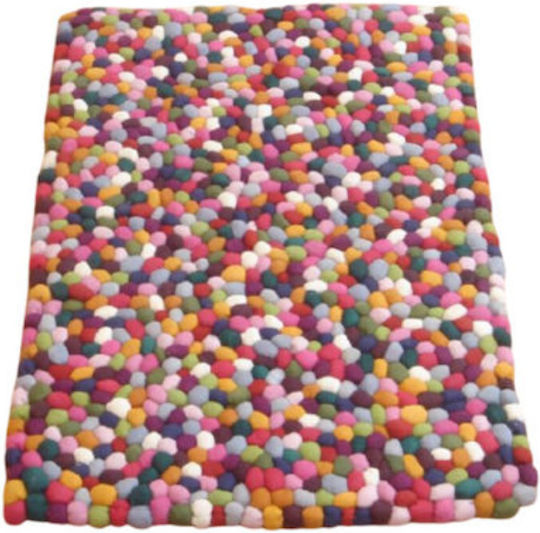 Jgs S.a Wool Living Room Multicolour Felt Pebbles Carpet-013 140x200cm