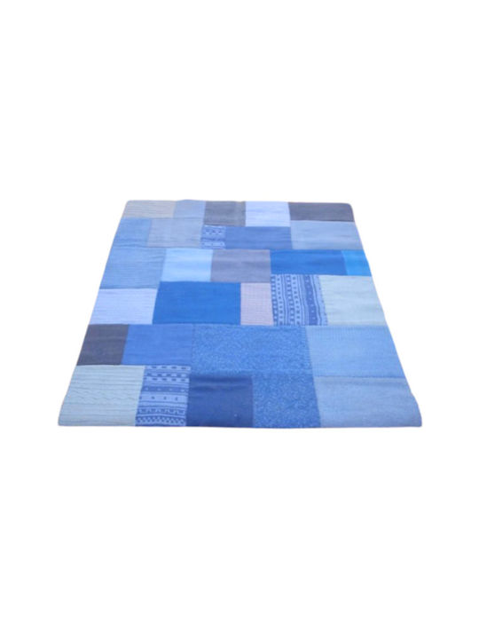Jgs S.a Wohnzimmer Teppich Patchwork Blau Neu Patchwork-16 Teppich-052 160x230cm