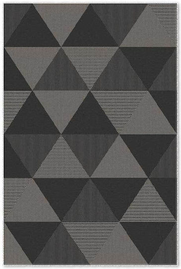 Χαλί Ψάθα Flat 4889-23533 Γκρι-μαύρο 200x300cm