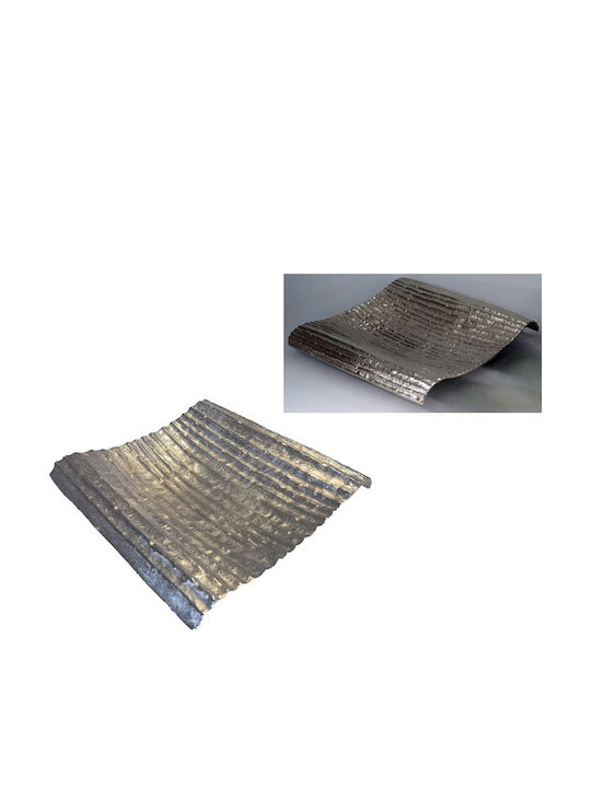 Galifas Dekorative Platte Platz Metallisch Silber 1Stück 26x26x5.3cm
