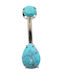 Poco Loco Belly Button Piercing Made of Titanium Turquoise