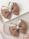 TakTakBaby Butterfly Wings Set Kids Hair Clips with Rubber Band Multicolour Bow in Brown Colour 2 Pieces