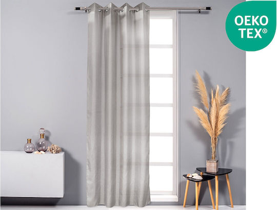 Easy Home Κουρτίνα με Τρουκς Piano Γκρι 140x260εκ.