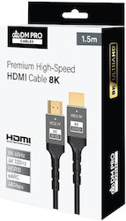 DM Pro DM-HC210-1.5 HDMI 2.1 HDMI male - HDMI male 1.5m Μαύρο DM Pro DM-HC210-1.5 HDMI 2.1 HDMI male - HDMI male 1.5m Μαύρο