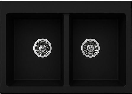 Unixton Hermes-80 Drop-In Küchenspüle aus Flüssigem Granit M78xB50cm Schwarze