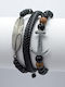 Herren Set Armbänder Makramee mit Design Verankerung aus Kabel mit Perlen
