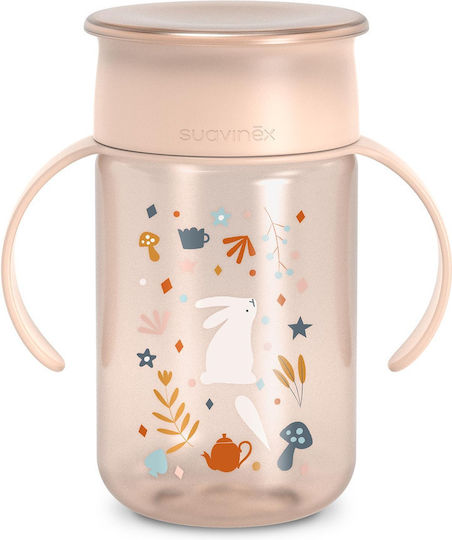 Suavinex Educational Sippy Cup Plastic with Handles Pink for 12m+m+ 340ml