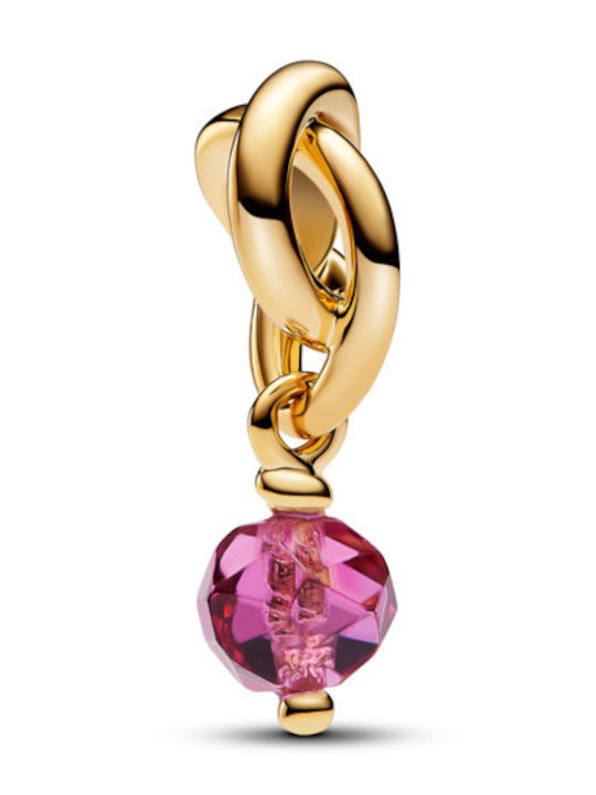 Pandora Charm με Πέτρες με Πέτρες με Ροζ Επιχρύ...